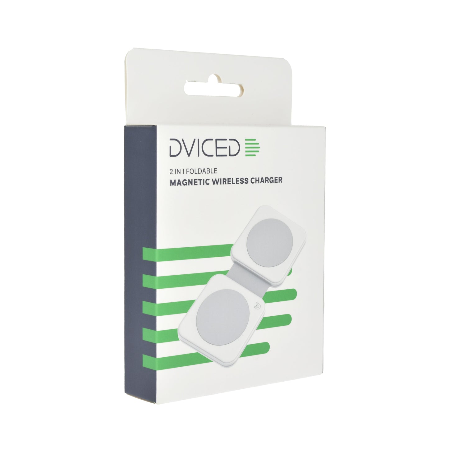 Dviced 2-v-1 preklopni magnetni brezžični polnilnik - bela