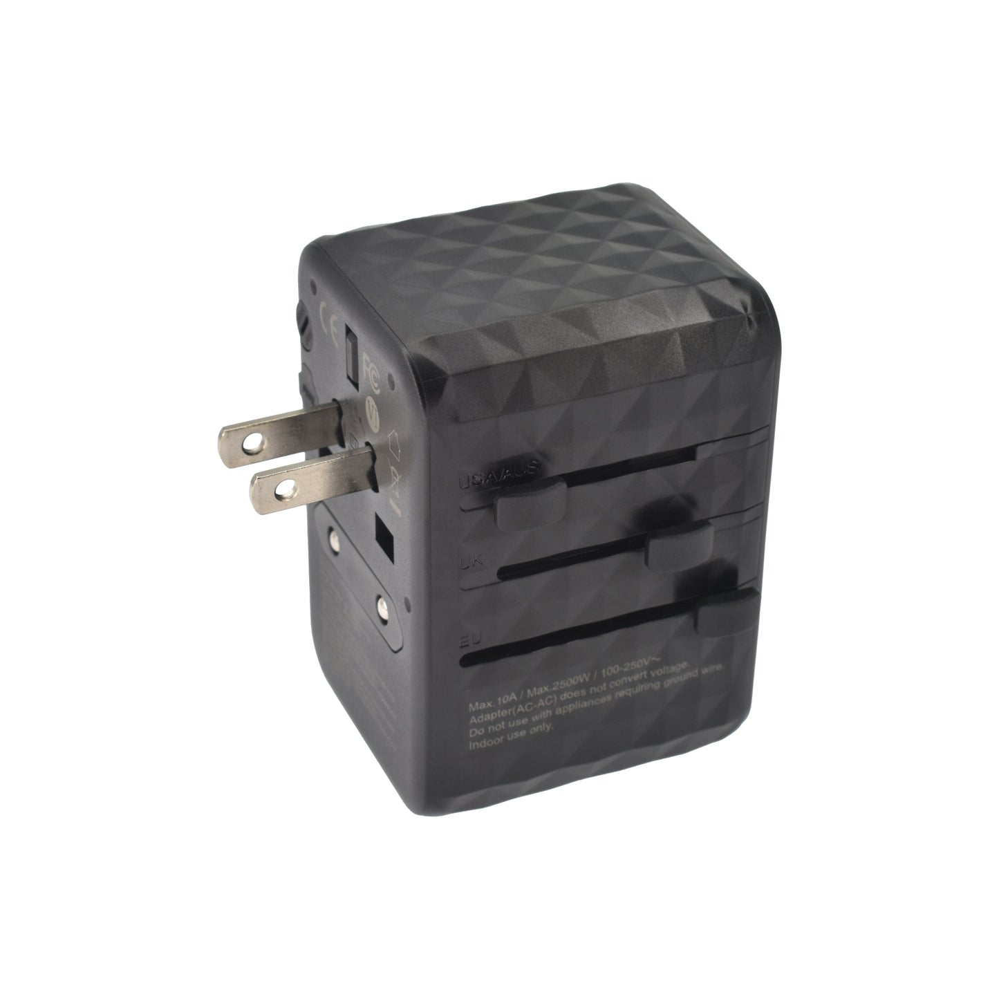 Dviced univerzalni potovalni adapter 65 W GaN - črna