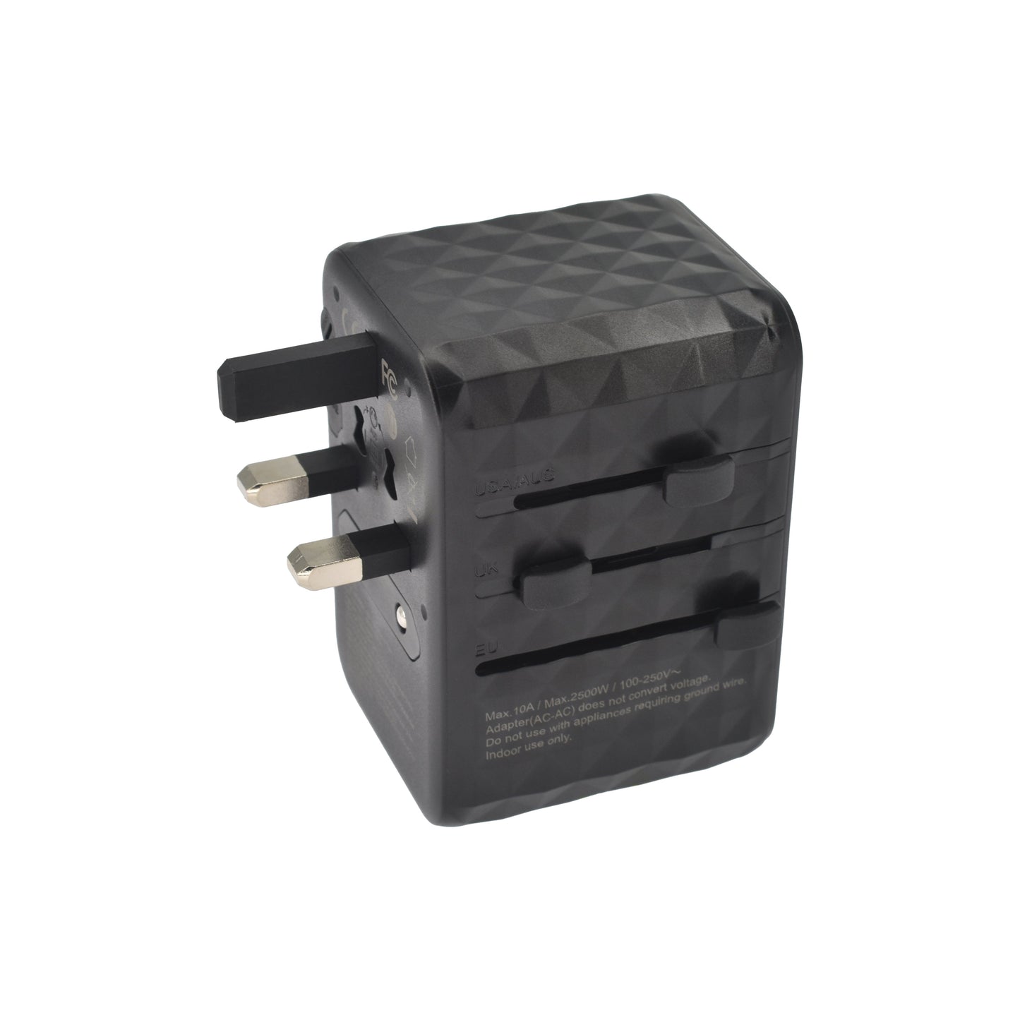 Dviced univerzalni potovalni adapter 65 W GaN - črna