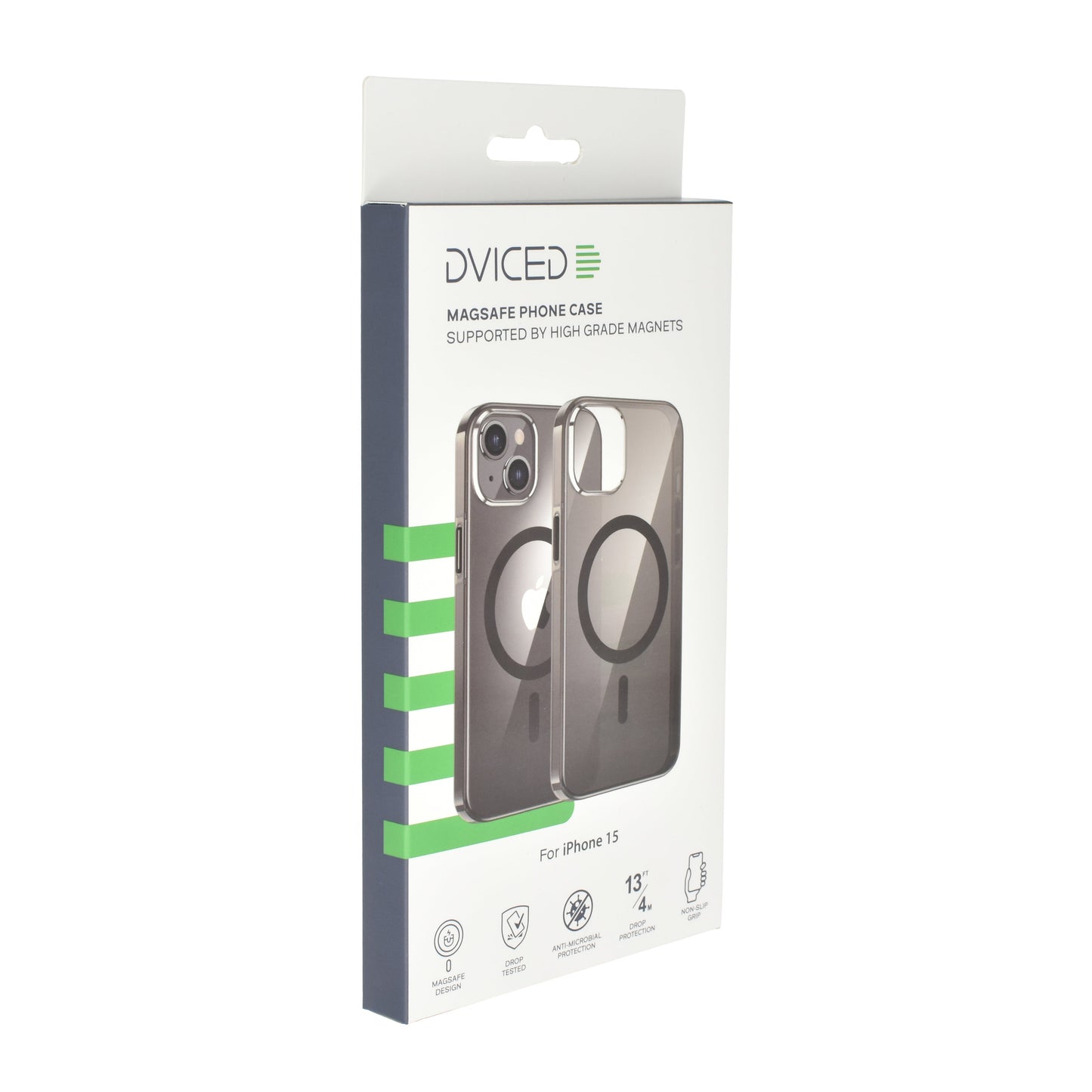 Dviced MagSafe iPhone 15 prozoren ovitek - črna