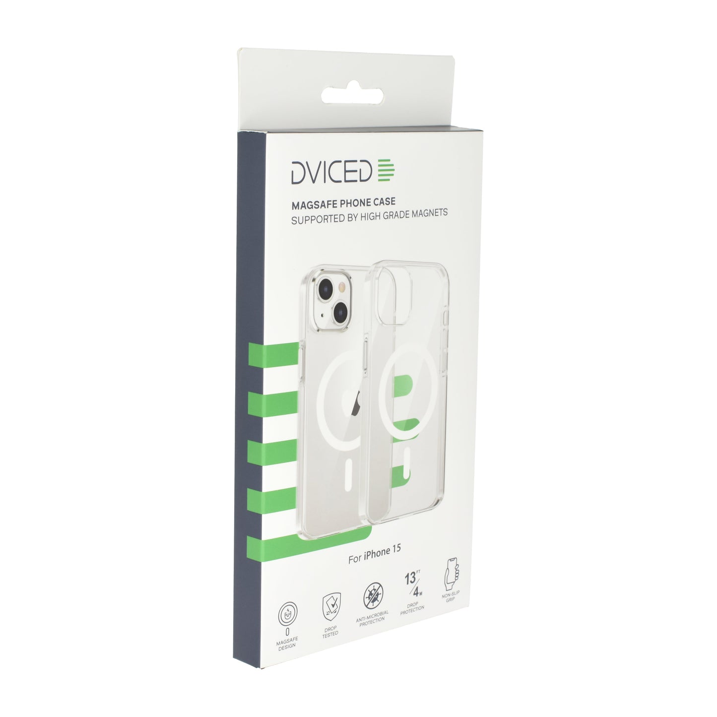 Dviced MagSafe iPhone 15 prozoren ovitek - bela
