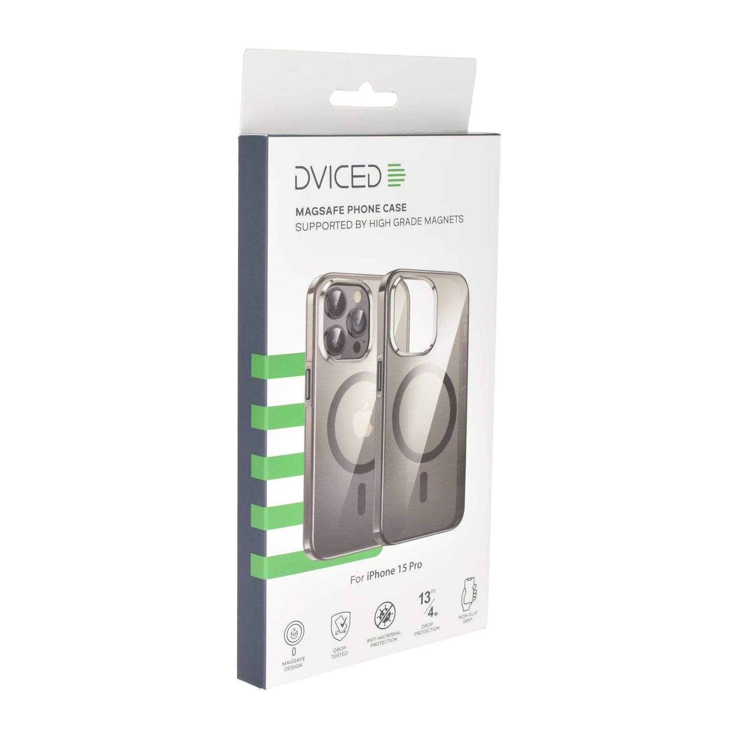 Dviced MagSafe iPhone 15 Pro prozoren ovitek - črna