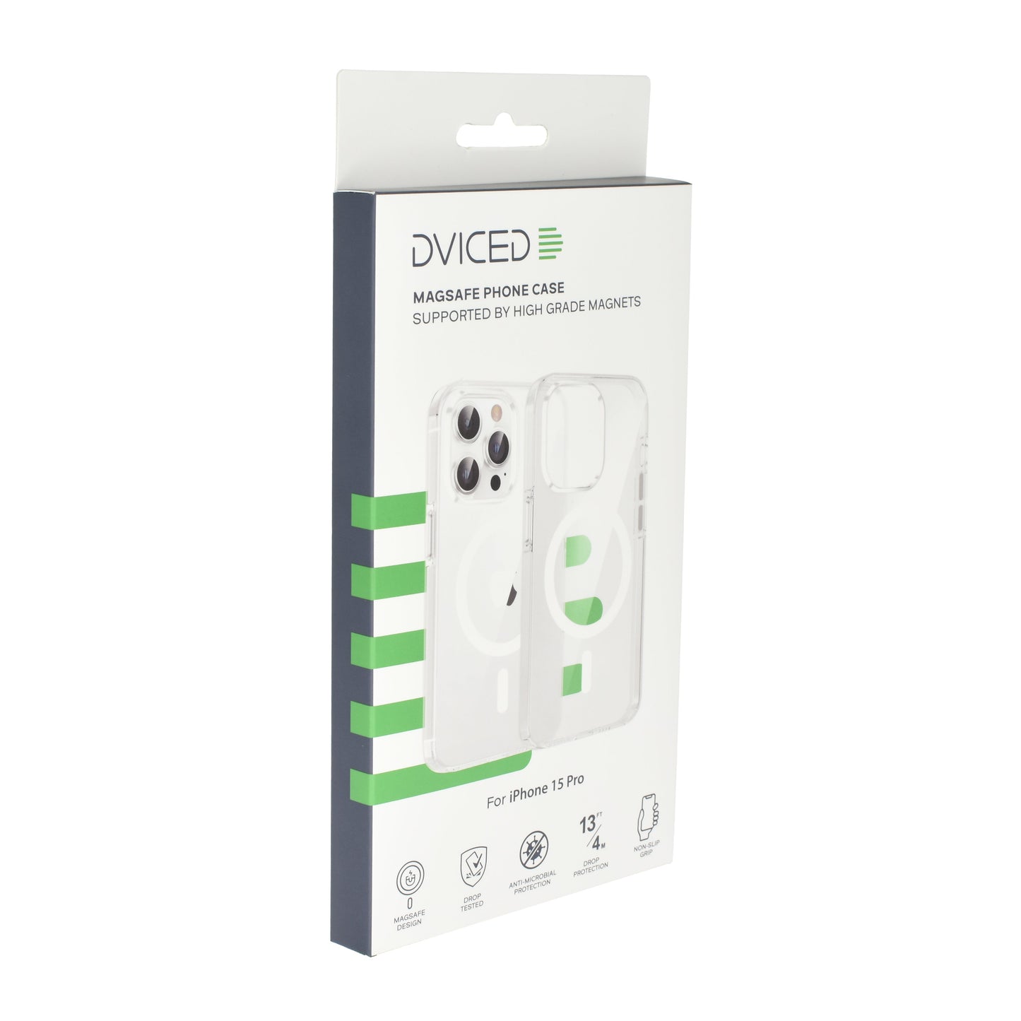 Dviced MagSafe iPhone 15 Pro prozoren ovitek - bela