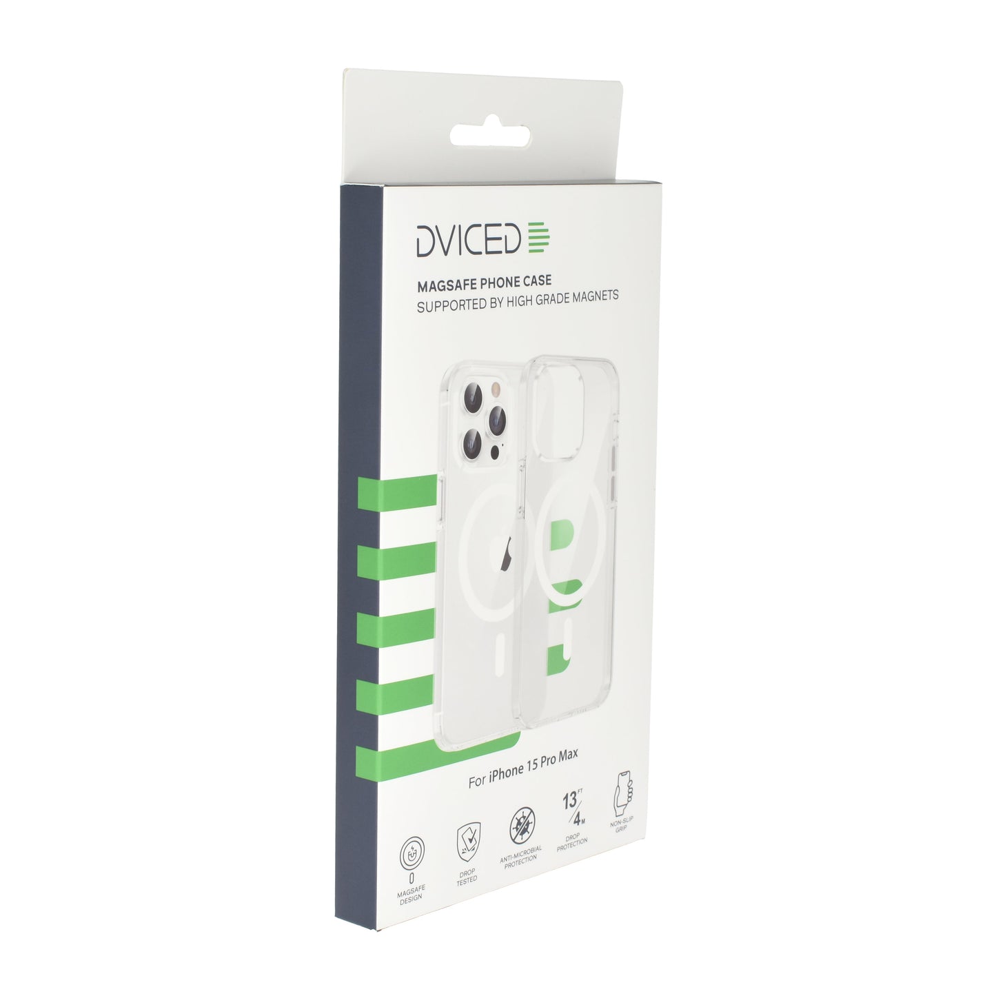 Dviced MagSafe iPhone 15 Pro Max prozoren ovitek - bela
