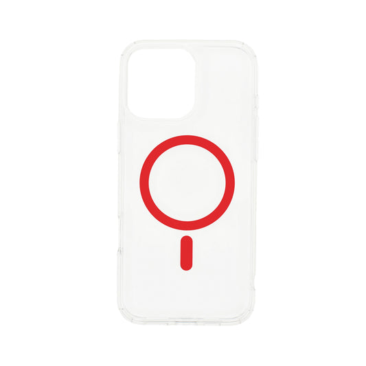 Dviced MagSafe iPhone 16 Pro prozoren ovitek - rdeča