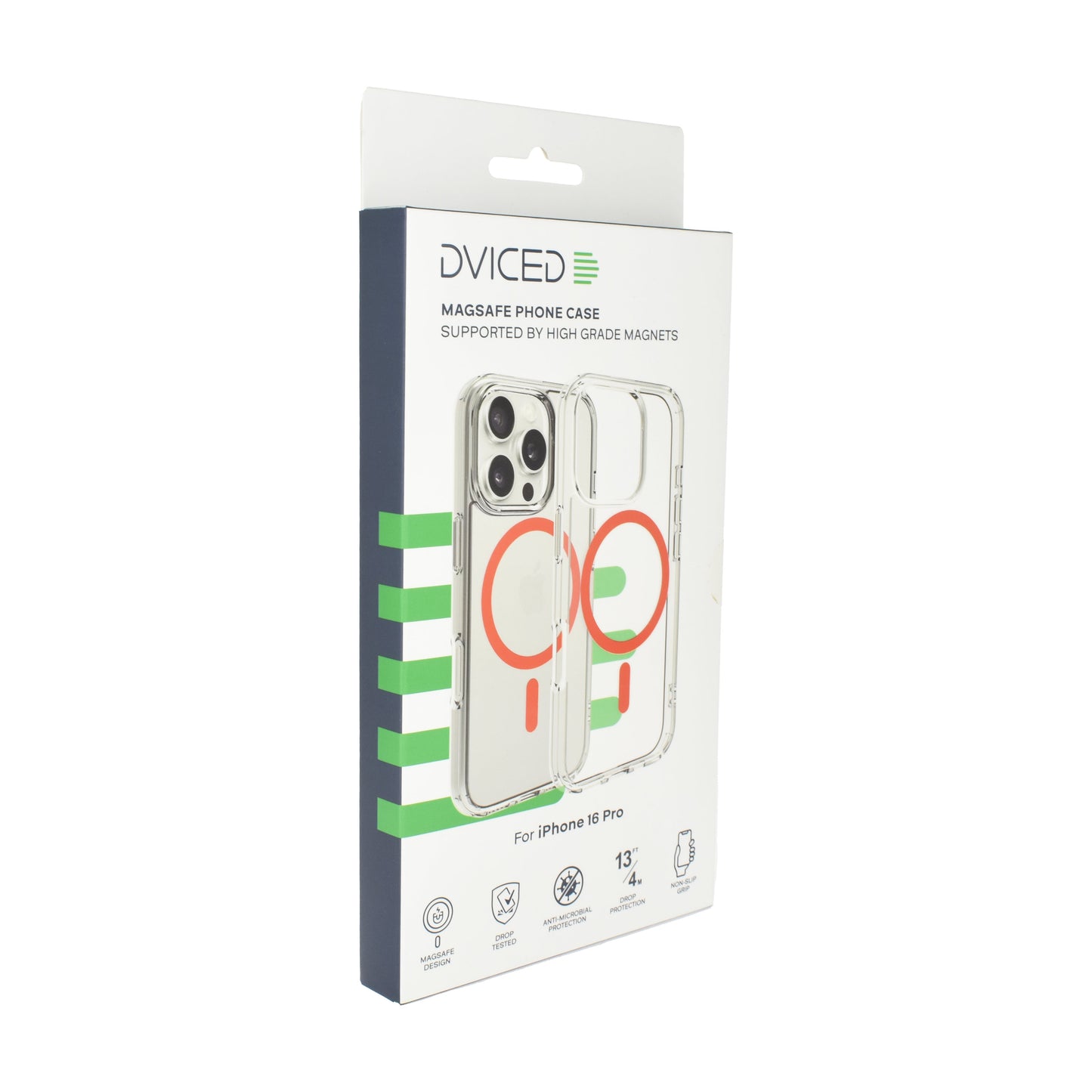 Dviced MagSafe iPhone 16 Pro prozoren ovitek - rdeča