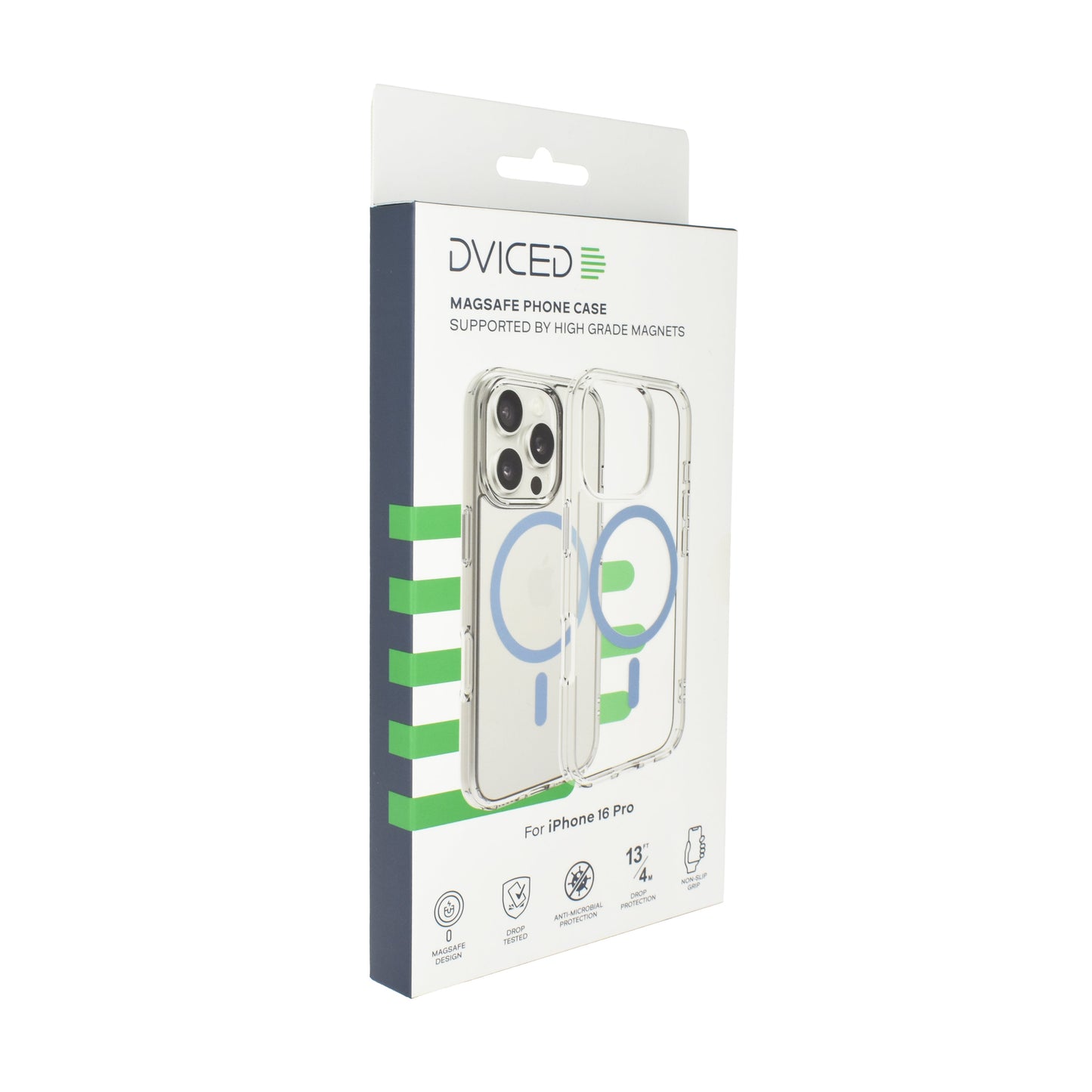 Dviced MagSafe iPhone 16 Pro prozoren ovitek - modra