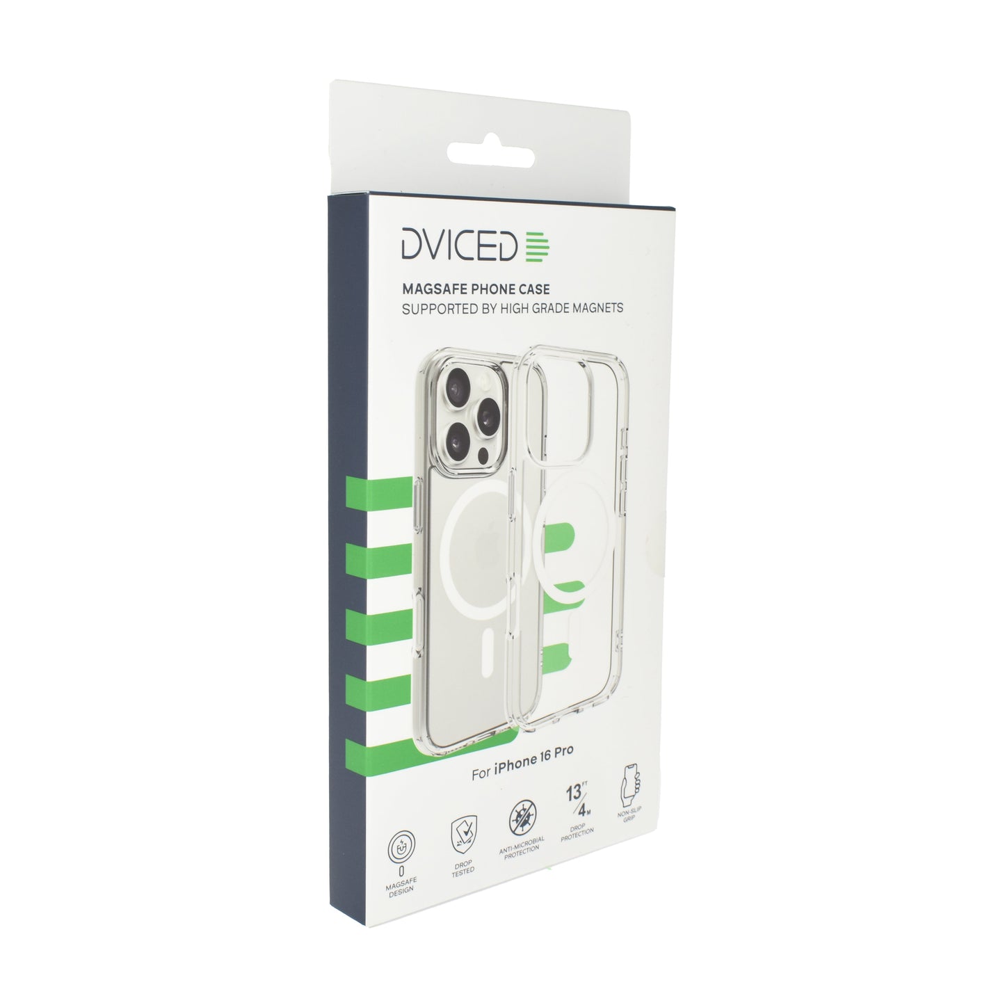 Dviced MagSafe iPhone 16 Pro prozoren ovitek - bela