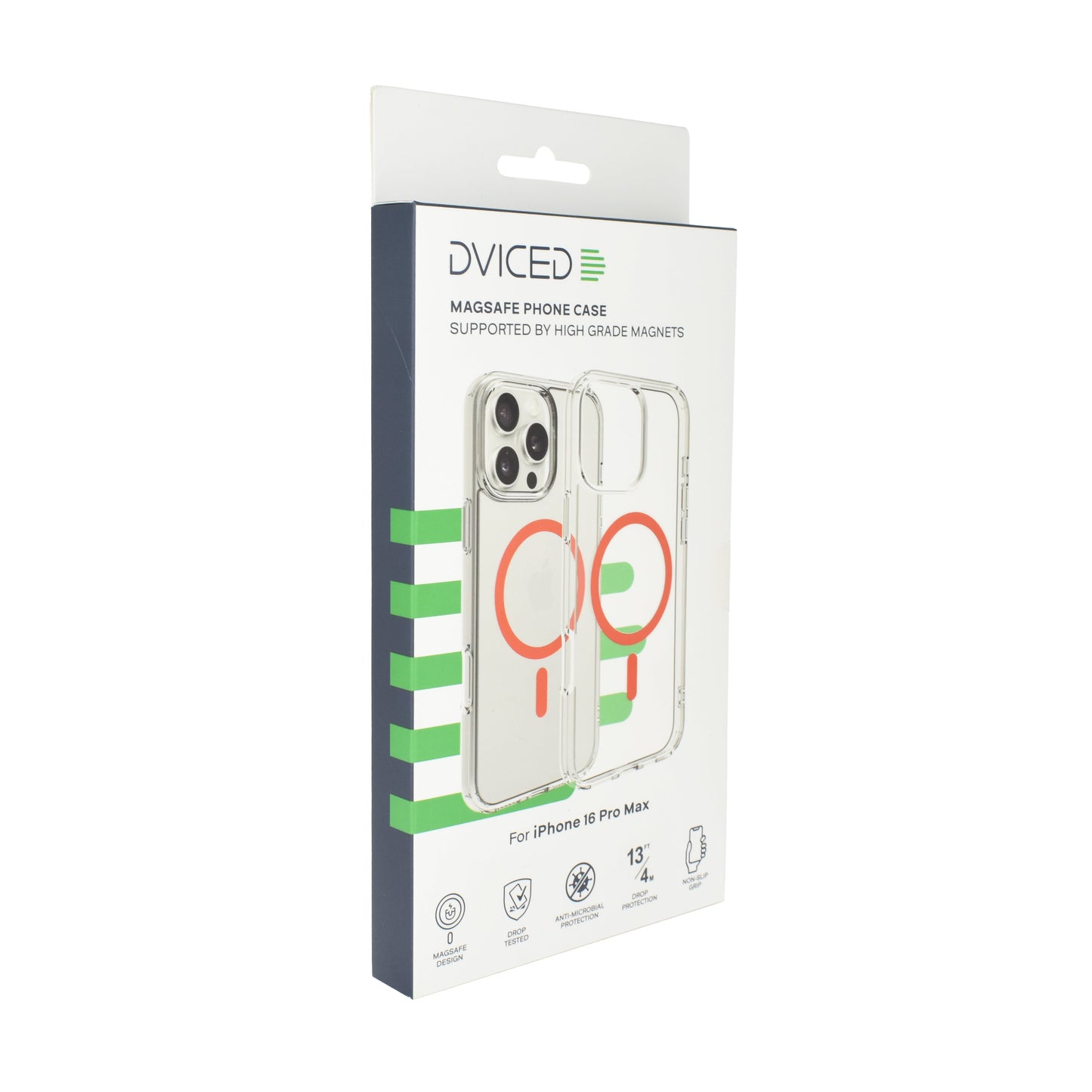 Dviced MagSafe iPhone 16 Pro Max prozoren ovitek - rdeča