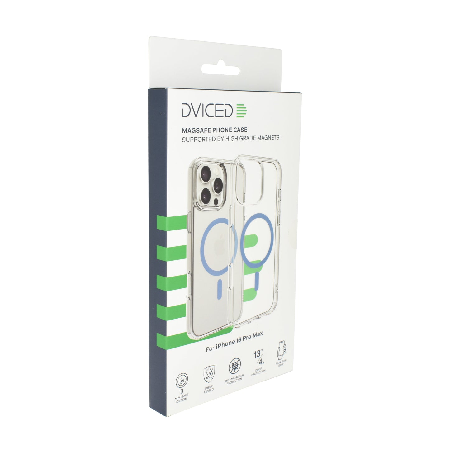 Dviced MagSafe iPhone 16 Pro Max prozoren ovitek - modra