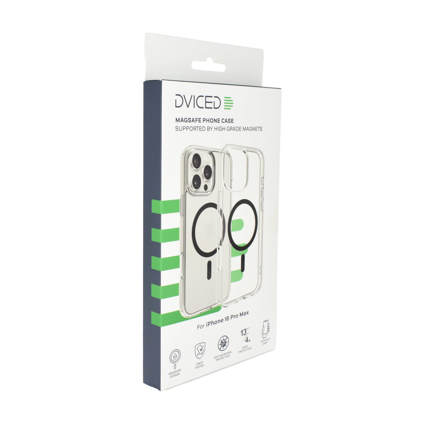 Dviced MagSafe iPhone 16 Pro Max prozoren ovitek - črna