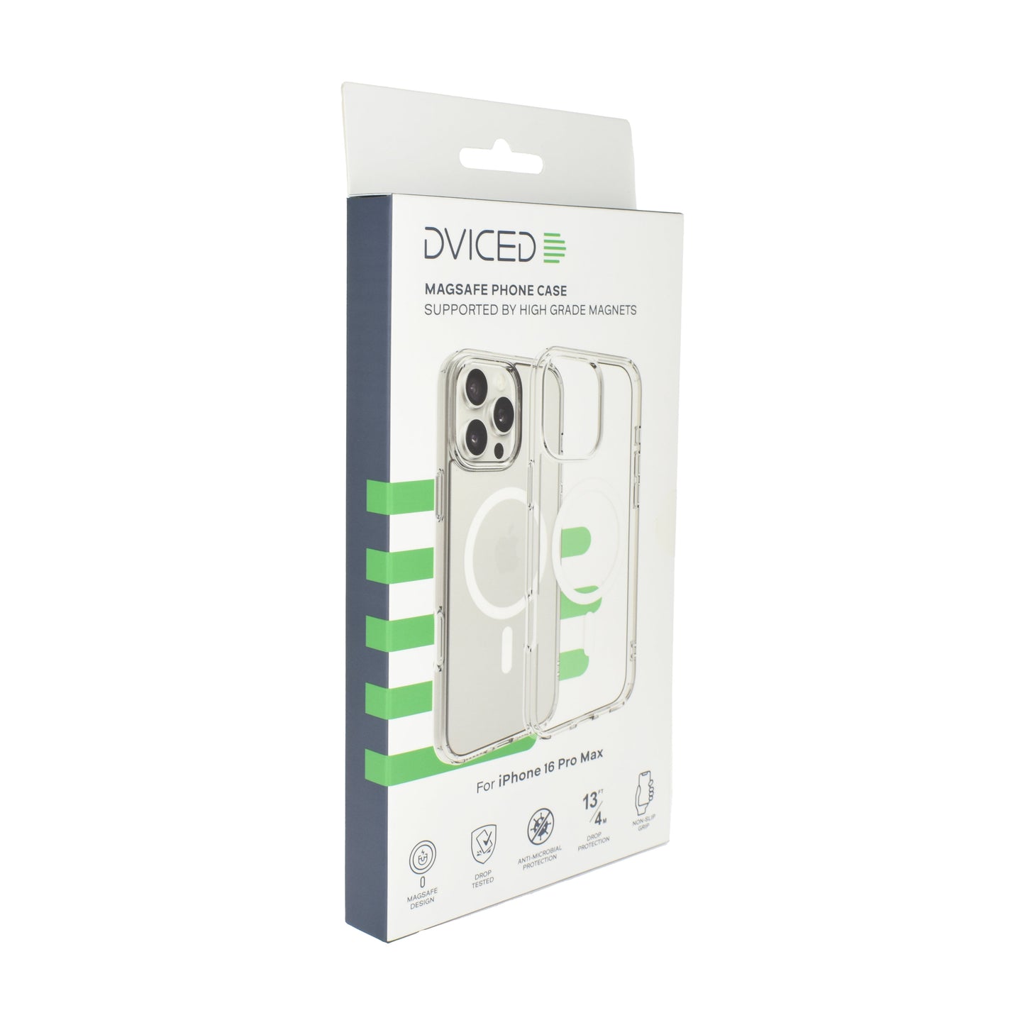 Dviced MagSafe iPhone 16 Pro Max prozoren ovitek - bela