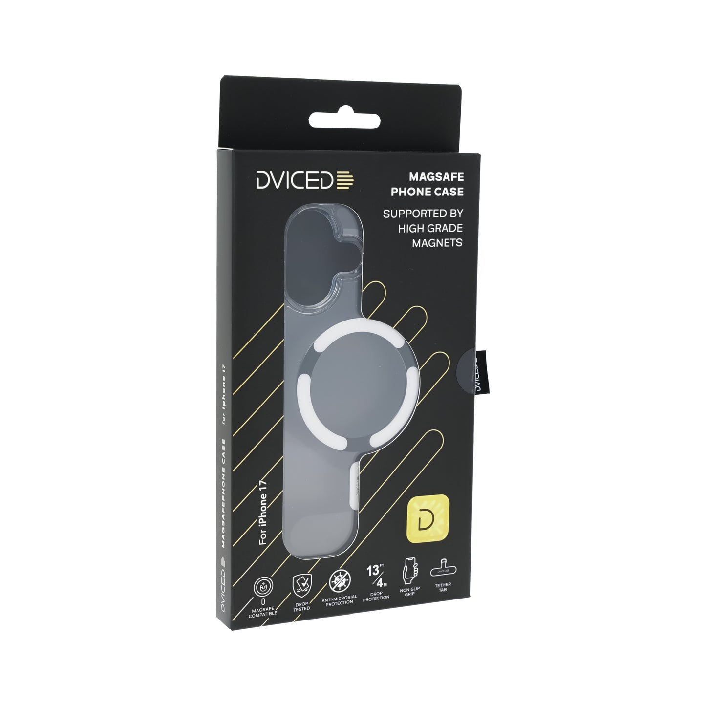 Dviced prozoren ovitek MagSafe za iPhone 17 - bel