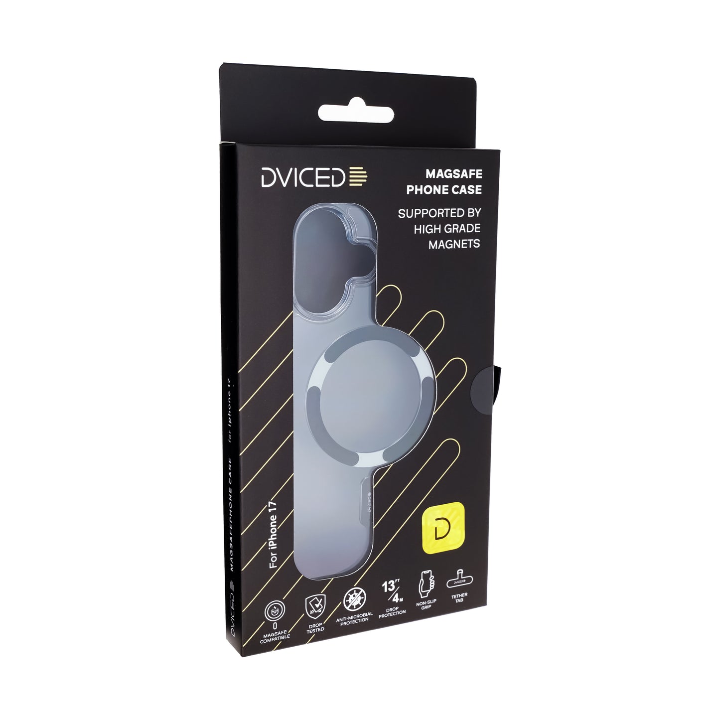 Dviced prozoren ovitek MagSafe za iPhone 17 - črn