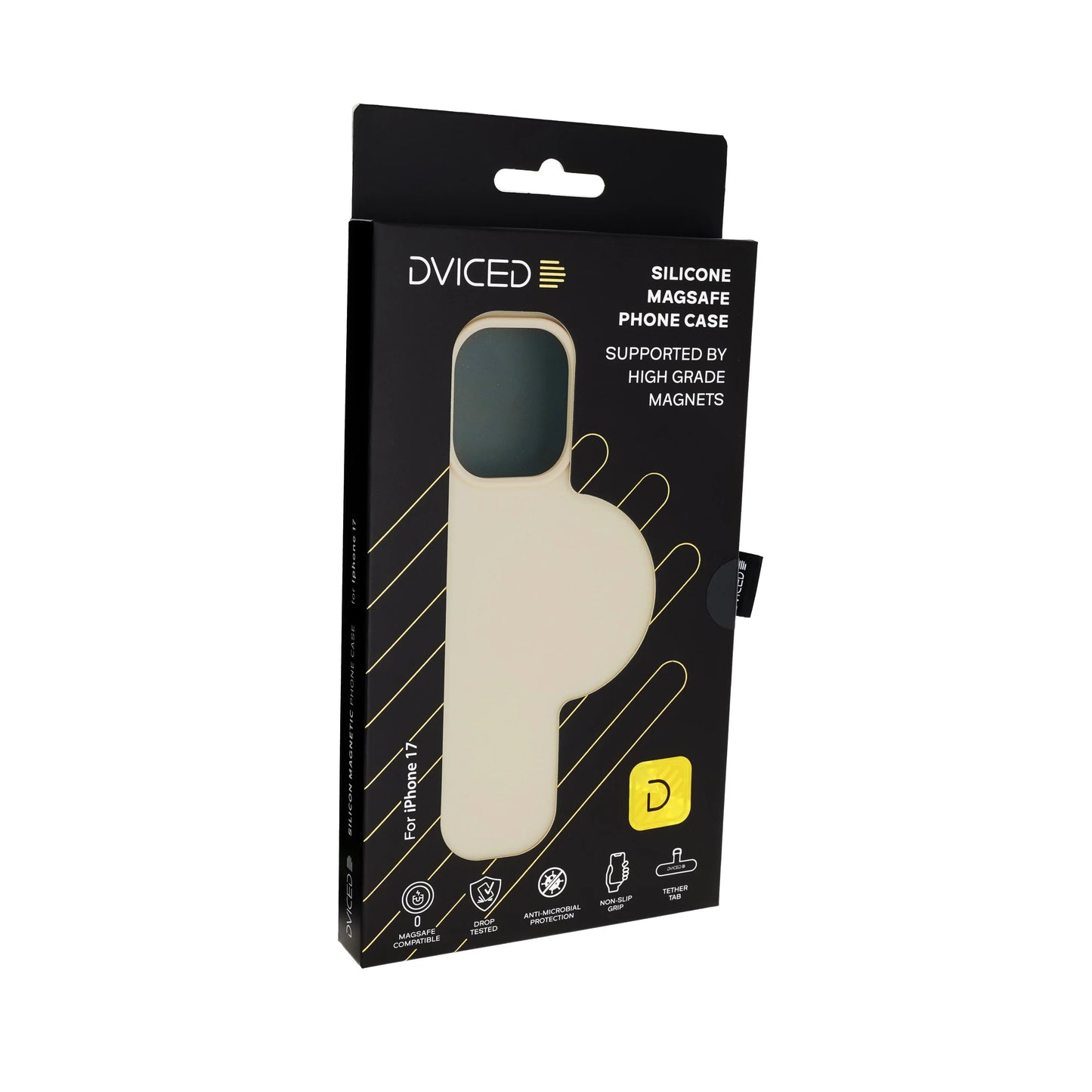 Dviced silikonski MagSafe ovitek za iPhone 17, bež
