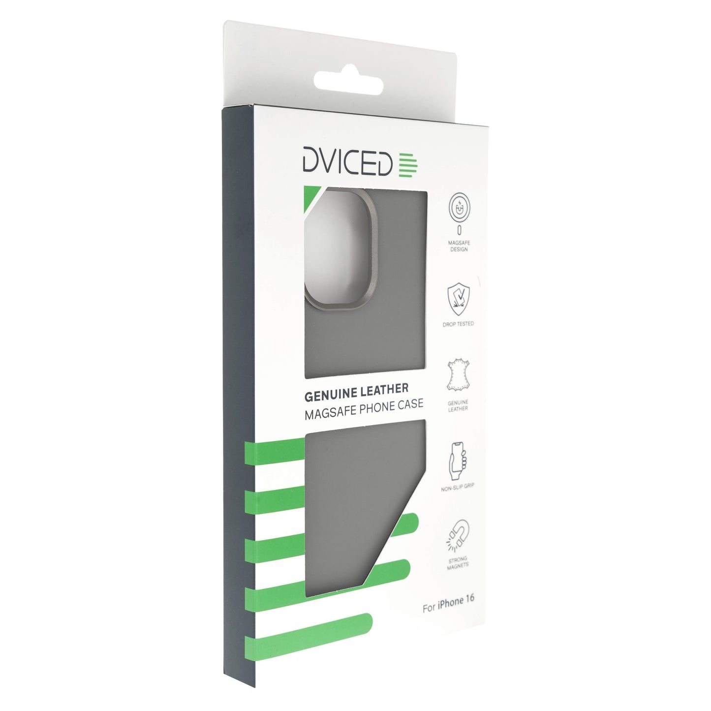 Dviced Leather ovitek z MagSafe za iPhone 16 - siva