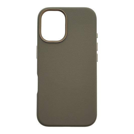 Dviced Leather ovitek z MagSafe za iPhone 16 - siva