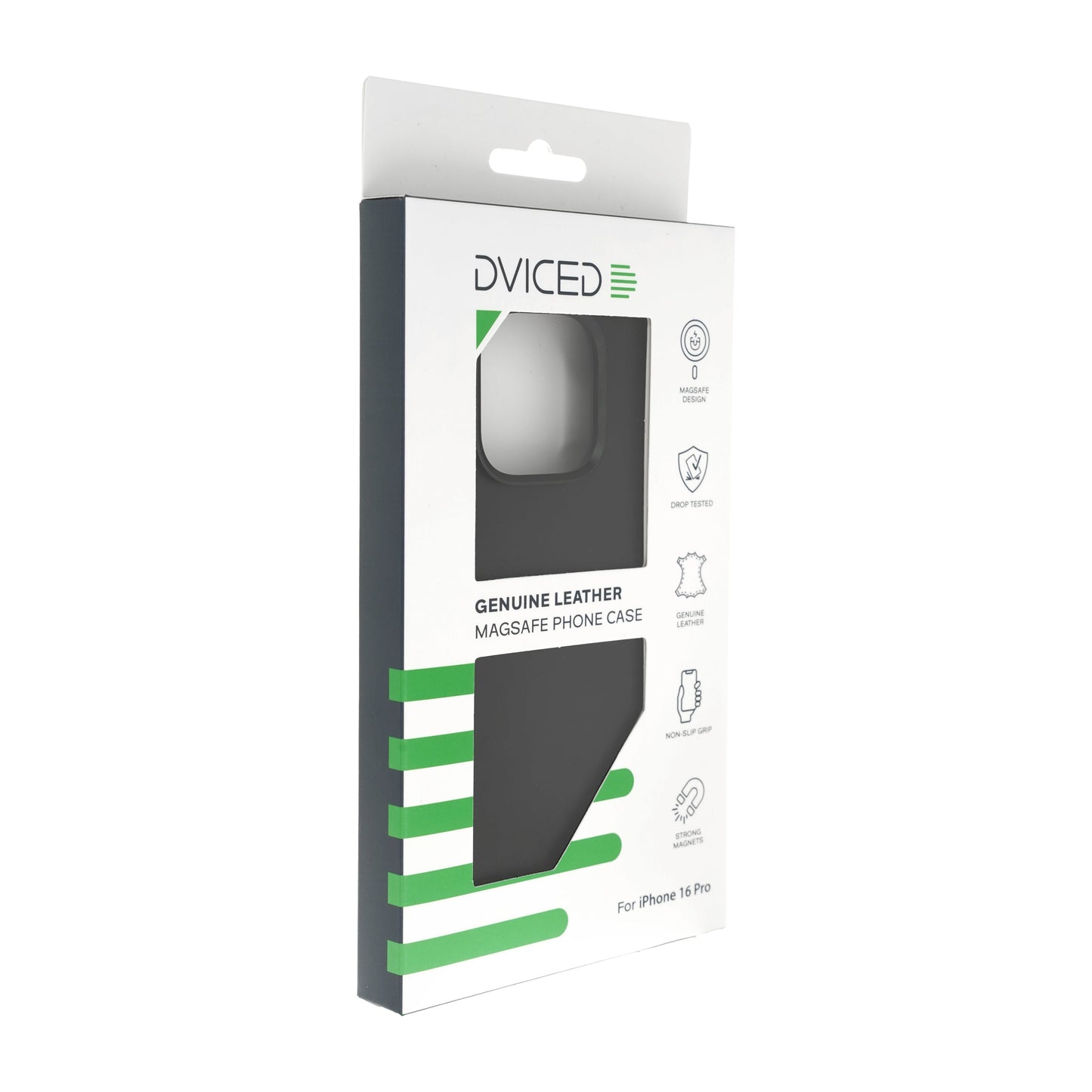 Dviced Leather ovitek z MagSafe za iPhone 16 Pro - črna