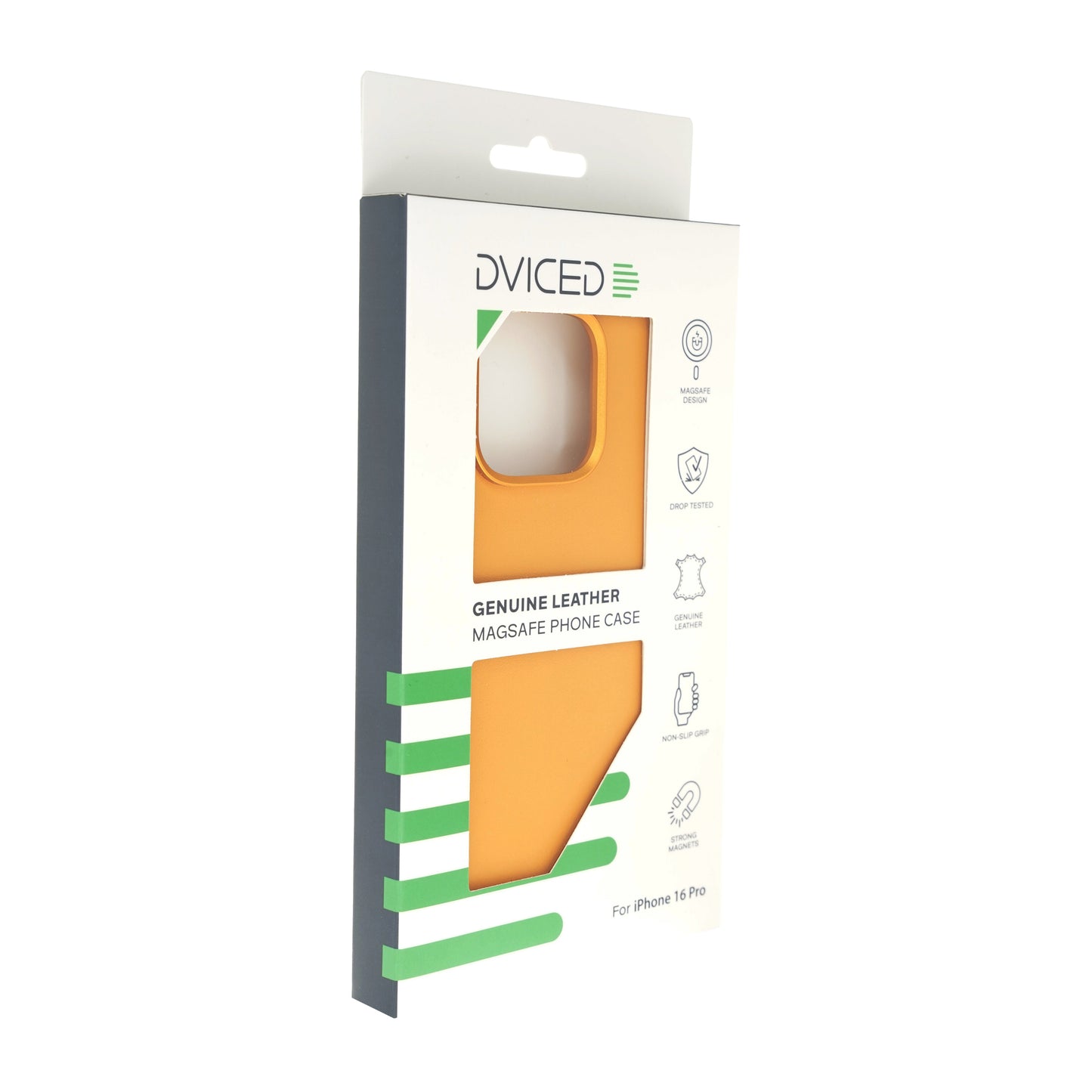 Dviced Leather ovitek z MagSafe za iPhone 16 Pro - oranžna