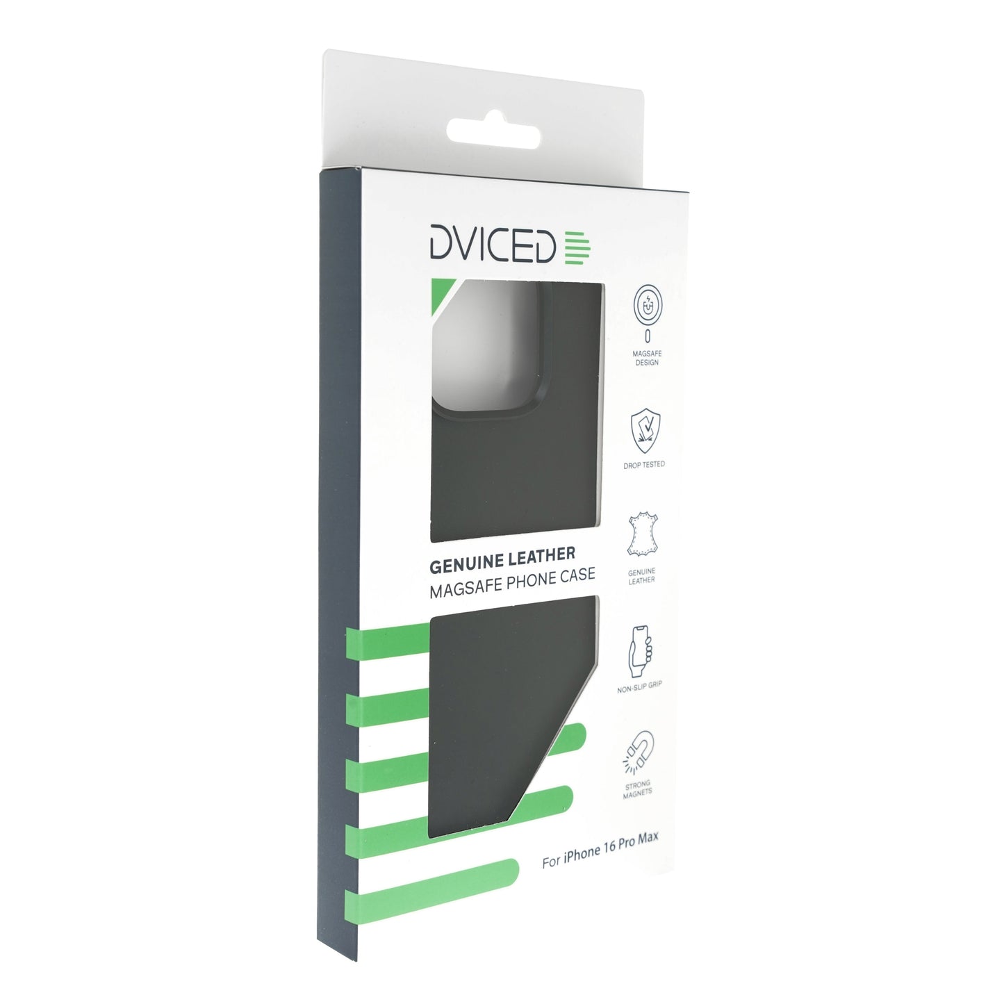 Dviced Leather ovitek z MagSafe za iPhone 16 Pro Max - črna