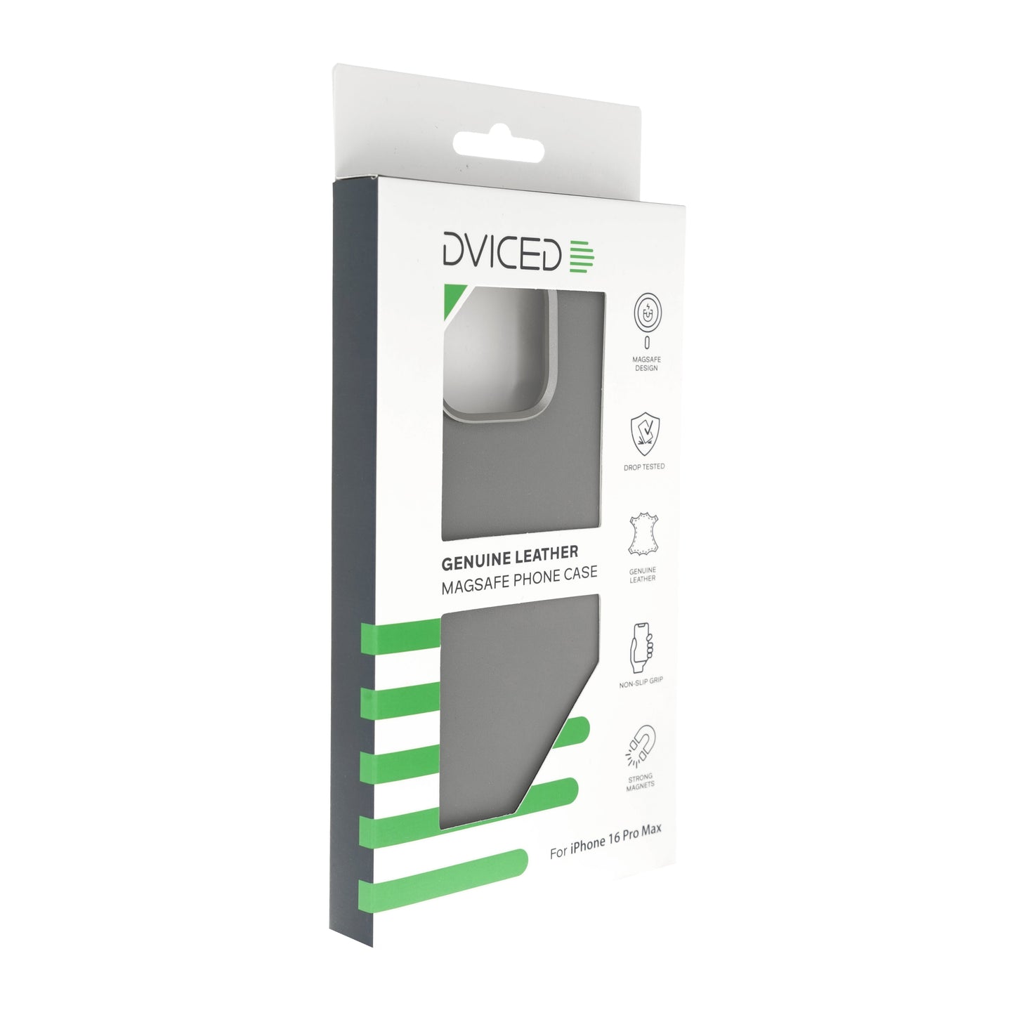 Dviced Leather ovitek z MagSafe za iPhone 16 Pro Max - siva
