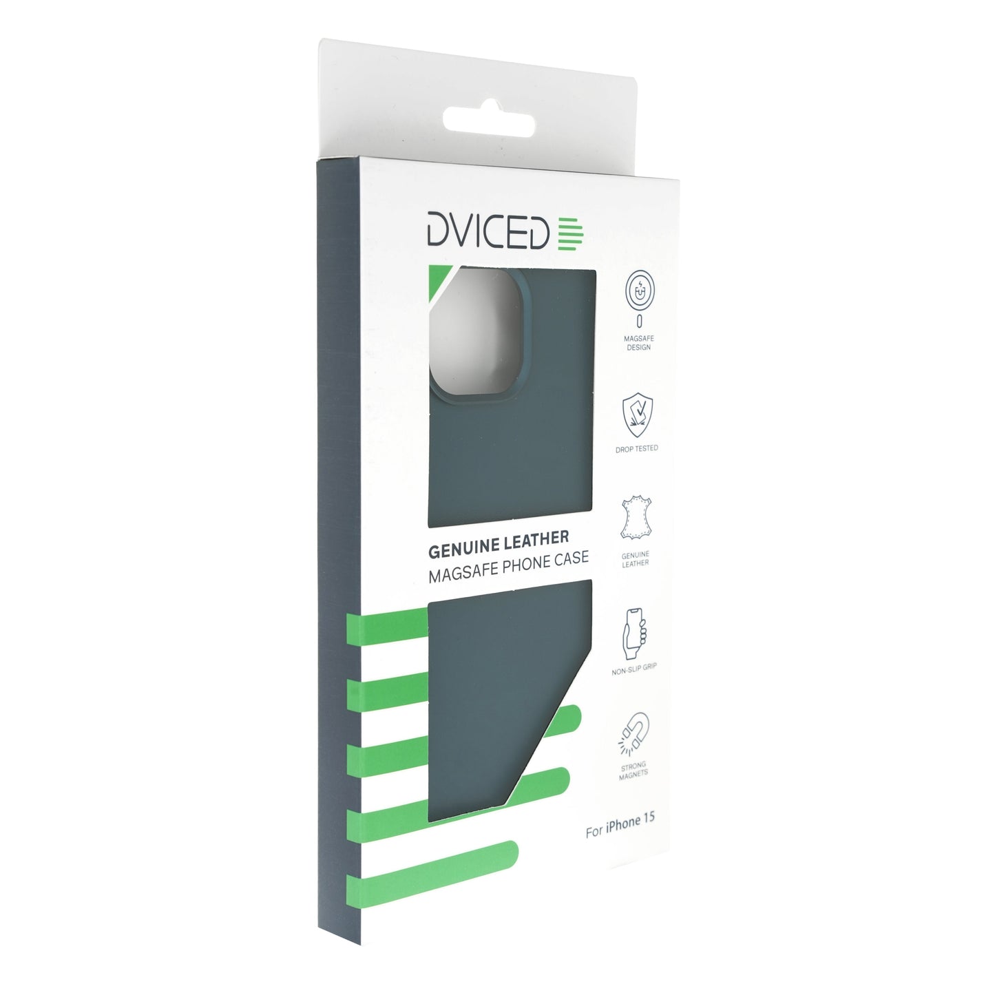 Dviced Leather ovitek z MagSafe za iPhone 15 - modra