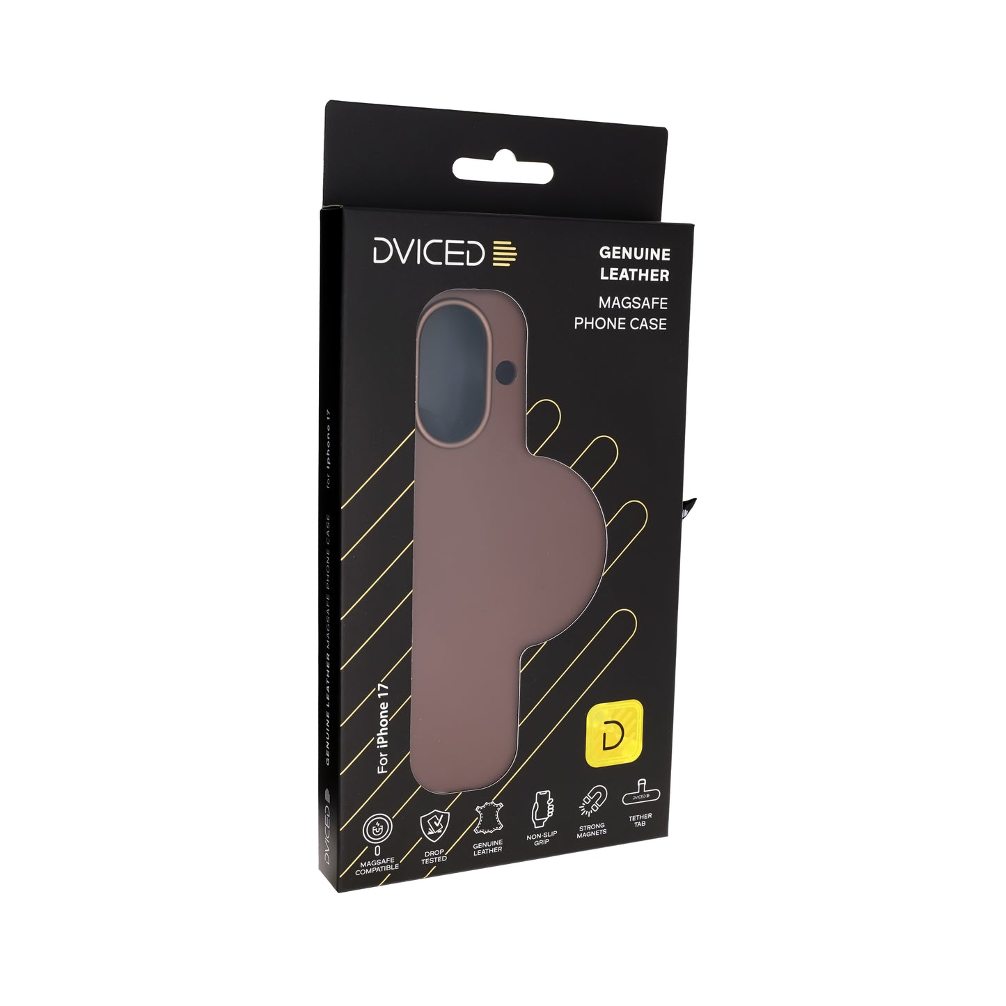 Dviced usnjena MagSafe torbica za iPhone 17 - rjava