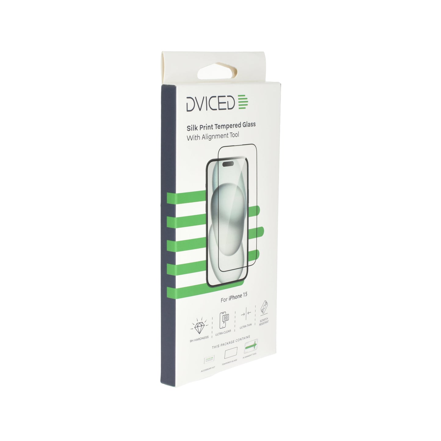 Dviced iPhone 15 silk print zaščitno steklo z aplikatorjem