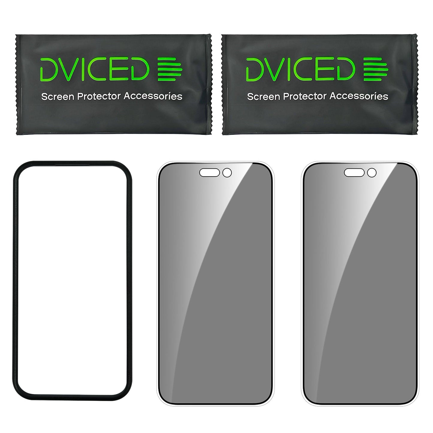 Dviced kaljeno zaščitno steklo za zasebnost od roba do roba za iPhone 16 Pro z aplikatorjem - dva kosa