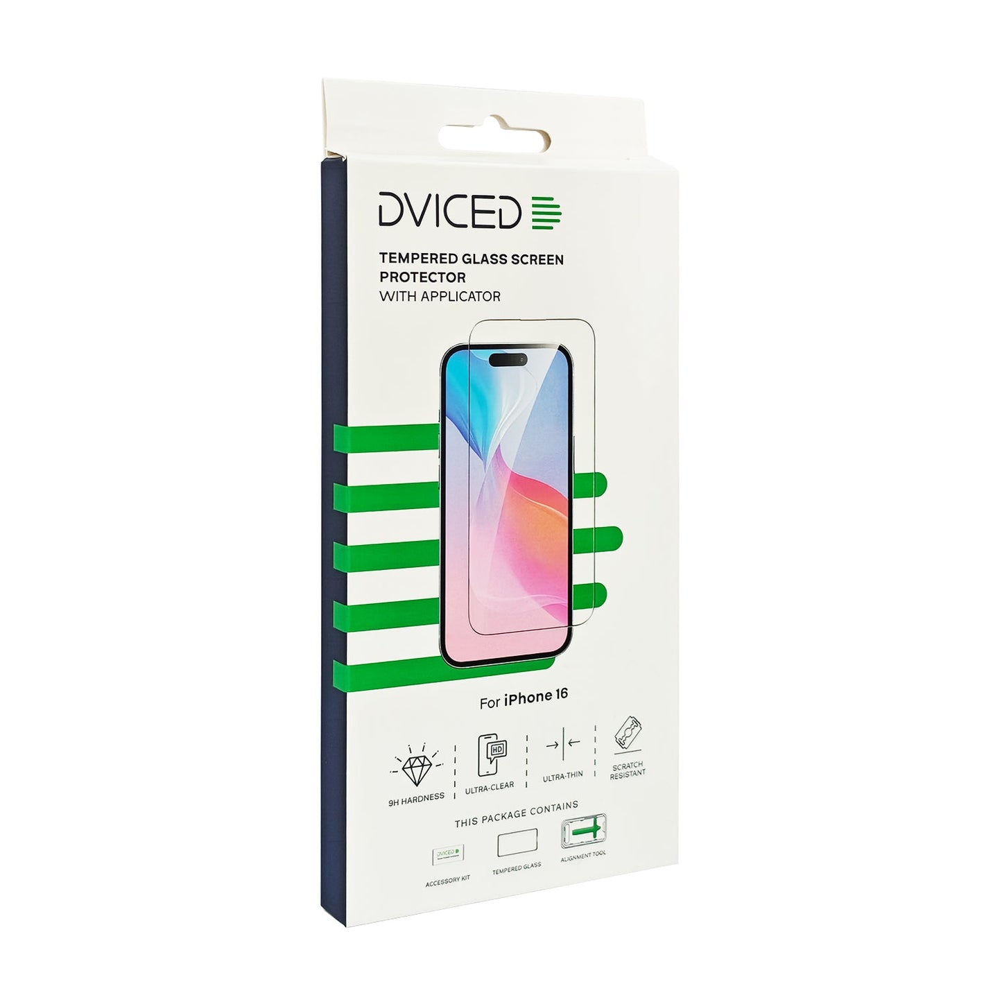 Dviced kaljeno zaščitno steklo za iPhone 16 z aplikatorjem