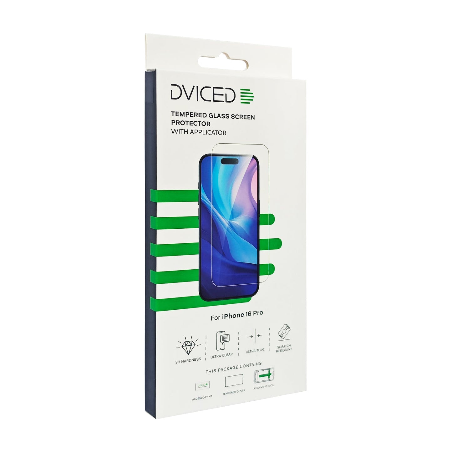 Dviced kaljeno zaščitno steklo za iPhone 16 Pro z aplikatorjem