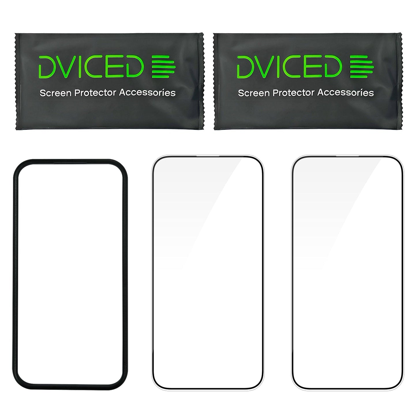 Dviced kaljeno zaščitno steklo od roba do roba za iPhone 16 z aplikatorjem - dva kosa