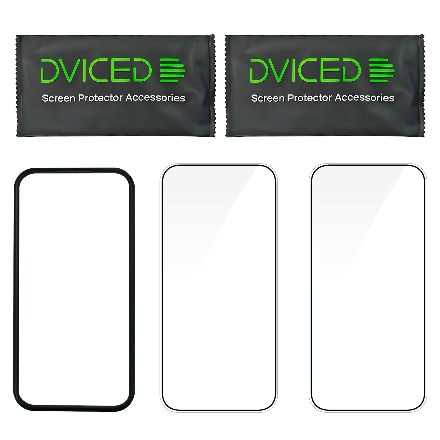 Dviced kaljeno zaščitno steklo od roba do roba za iPhone 16 Pro z aplikatorjem - dva kosa