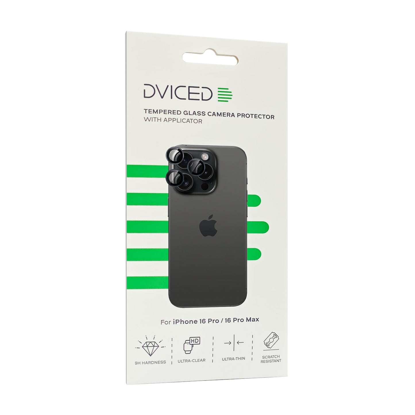 Dviced kaljeno zaščitno steklo za kamero za iPhone 16 Pro/16 Pro Max z aplikatorjem