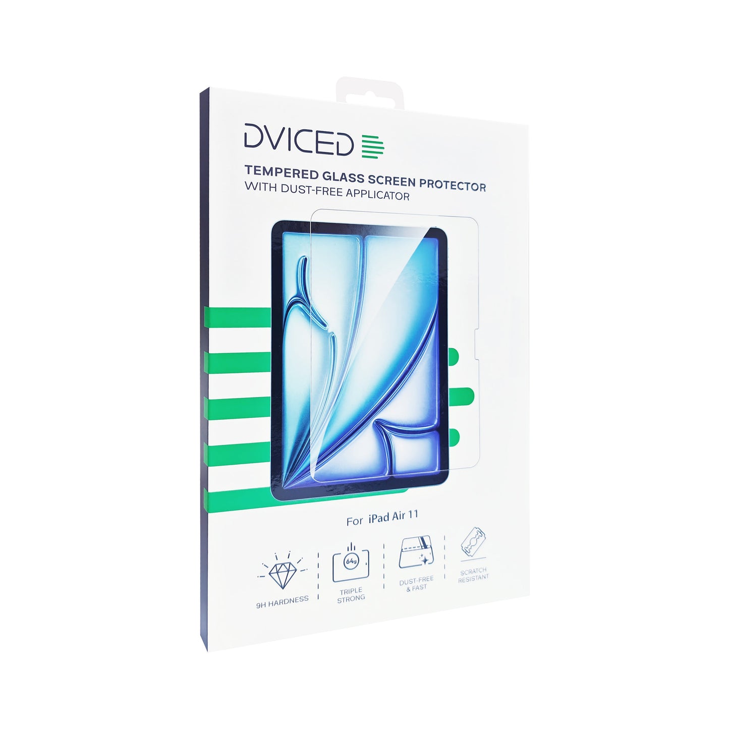 Dviced kaljeno zaščitno steklo za iPad Air 11 z aplikatorjem proti prahu