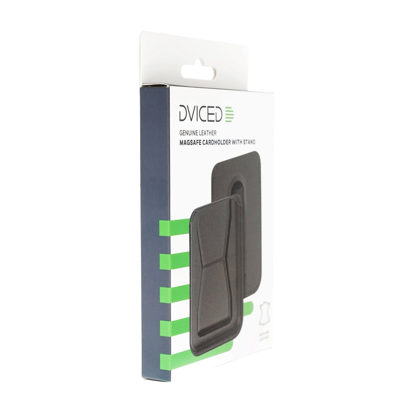 Dviced Leather MagSafe držalo za kartice s stojalom - črna
