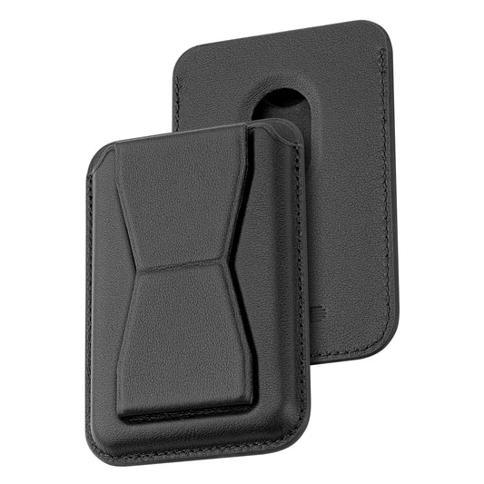 Dviced Leather MagSafe držalo za kartice s stojalom - črna