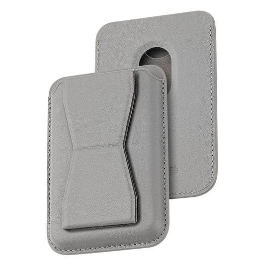 Dviced Leather MagSafe držalo za kartice s stojalom - siva