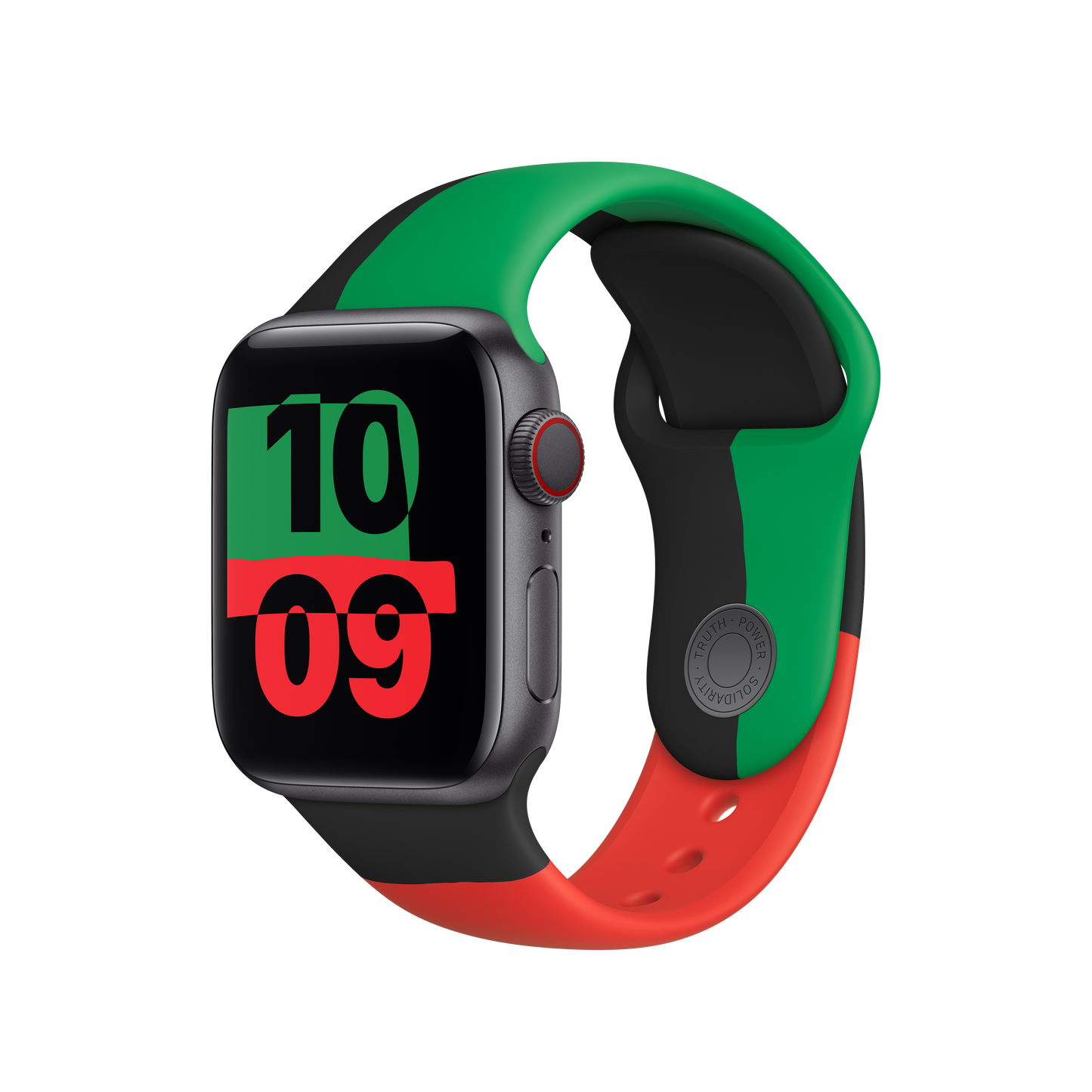 Apple pašček Sport Band M/L v črna Unity barvi za Apple Watch velikosti 40 mm - iSTYLE SI