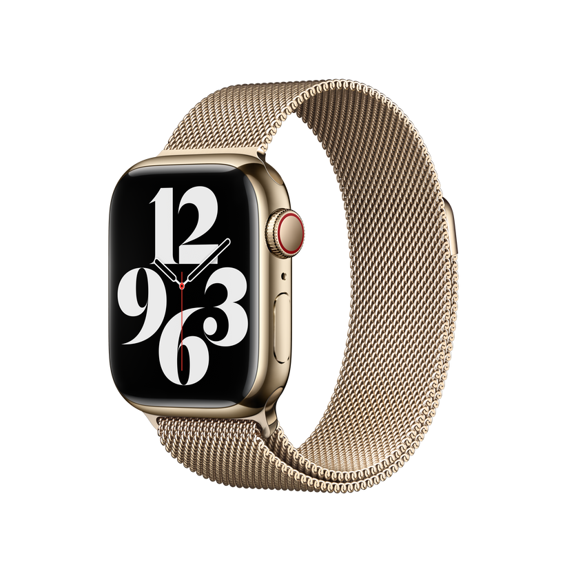 Apple pašček Milanese Loop v zlati barvi za Apple Watch velikosti 41 mm - iSTYLE SI