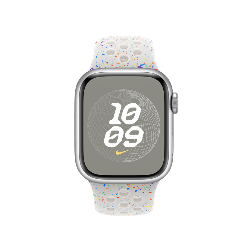 Apple pašček Nike Sport Band M/L v barvi čiste platine za Apple Watch velikosti 41 mm - iSTYLE SI