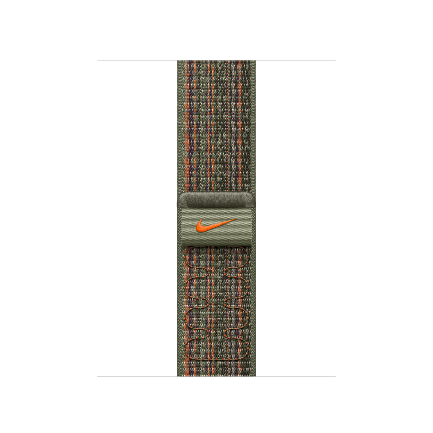 Apple pašček Nike Sport Loop v sekvoja zeleni/oranžni barvi za Apple Watch velikosti 41 mm - iSTYLE SI