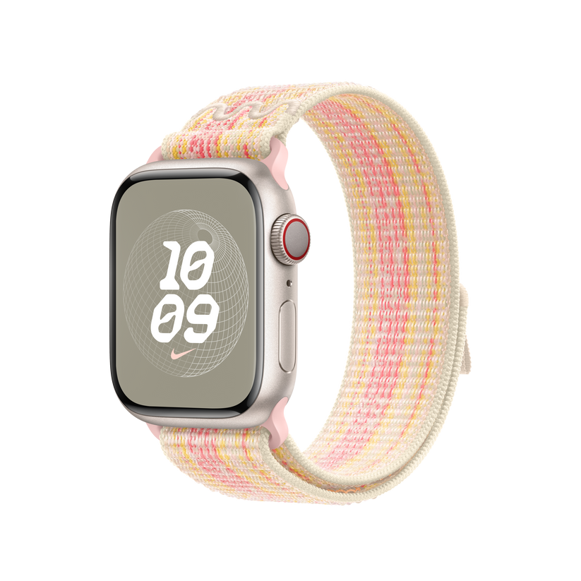 Apple pašček Nike Sport Loop v zvezdnati/roza barvi za Apple Watch velikosti 41 mm - iSTYLE SI
