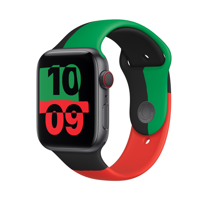 Apple pašček Sport Band M/L v črna Unity barvi za Apple Watch velikosti 44 mm - iSTYLE SI