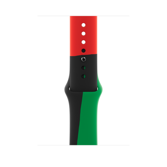 Apple pašček Sport Band M/L v črna Unity barvi za Apple Watch velikosti 44 mm - iSTYLE SI
