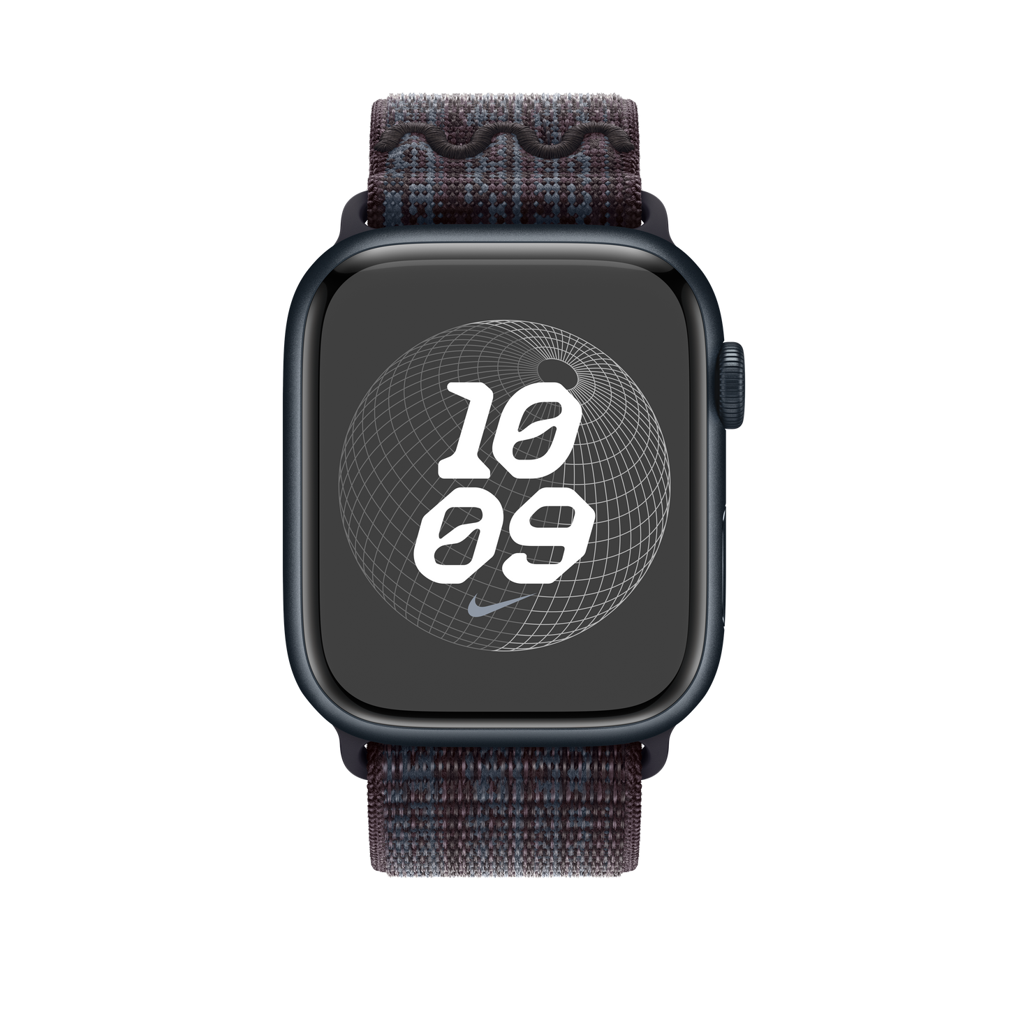 Apple pašček Nike Sport Loop v črni/modri barvi za Apple Watch velikosti 45 mm - iSTYLE SI