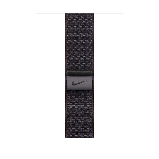 Apple pašček Nike Sport Loop v črni/modri barvi za Apple Watch velikosti 45 mm - iSTYLE SI