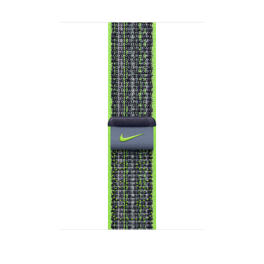 Apple pašček Nike Sport Loop v svetlo zeleni/modri barvi za Apple Watch velikosti 45 mm - iSTYLE SI