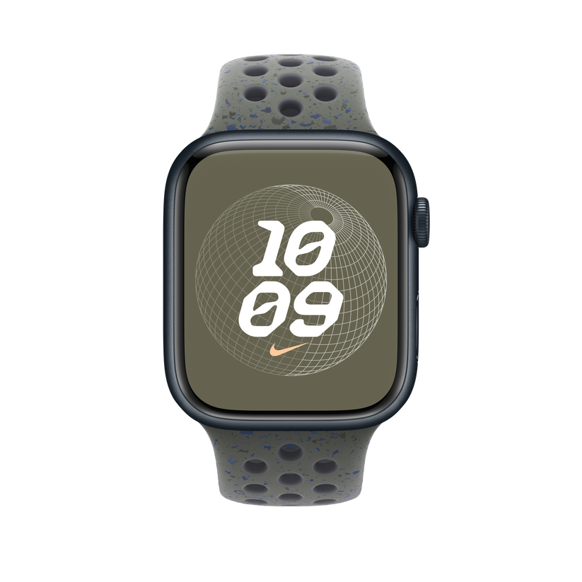 Apple pašček Nike Sport Band M/L v vojaški kaki barvi za Apple Watch velikosti 45 mm - iSTYLE SI