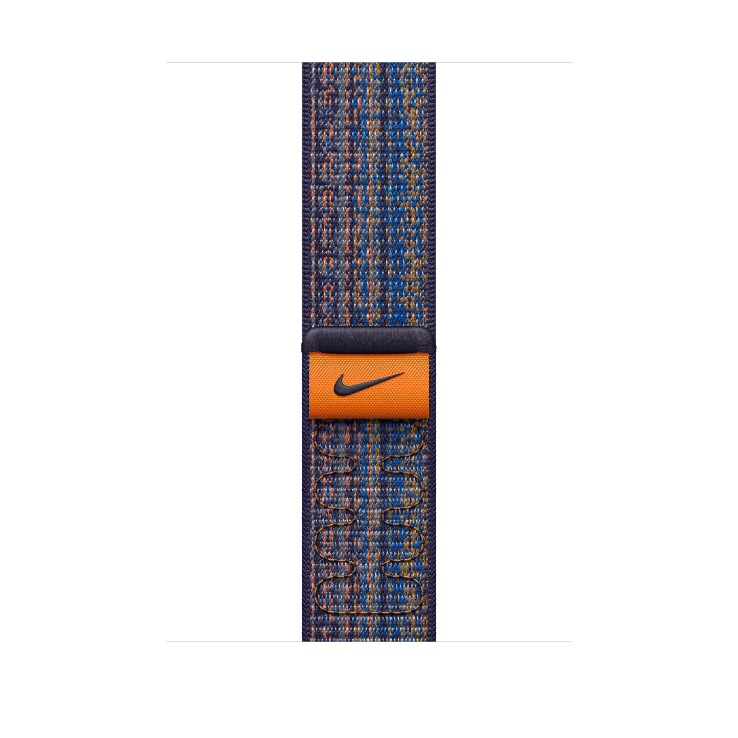 Apple pašček Nike Sport Loop v kraljevsko modri/oranžni barvi za Apple Watch velikosti 45 mm - iSTYLE SI